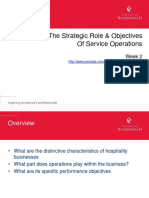 The Strategic Role & Objectives of Service Operations: Week 2