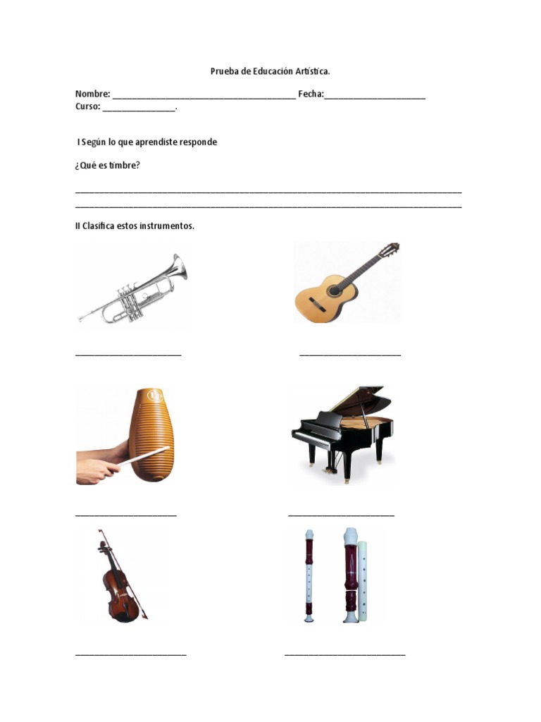 Prueba de Educación Artística