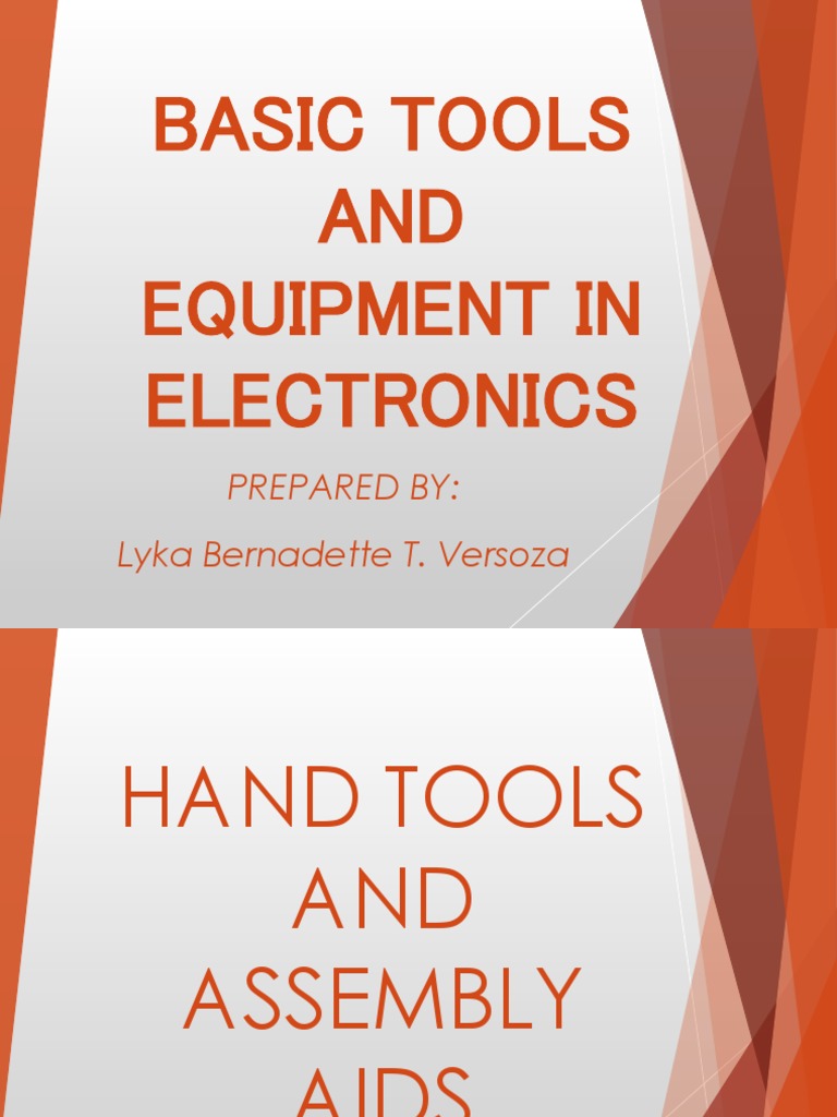 Basic Tools and Equipment in Electronics PDF Soldering Solder