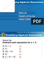 Simplifying Algebraic Expressions From HOLT