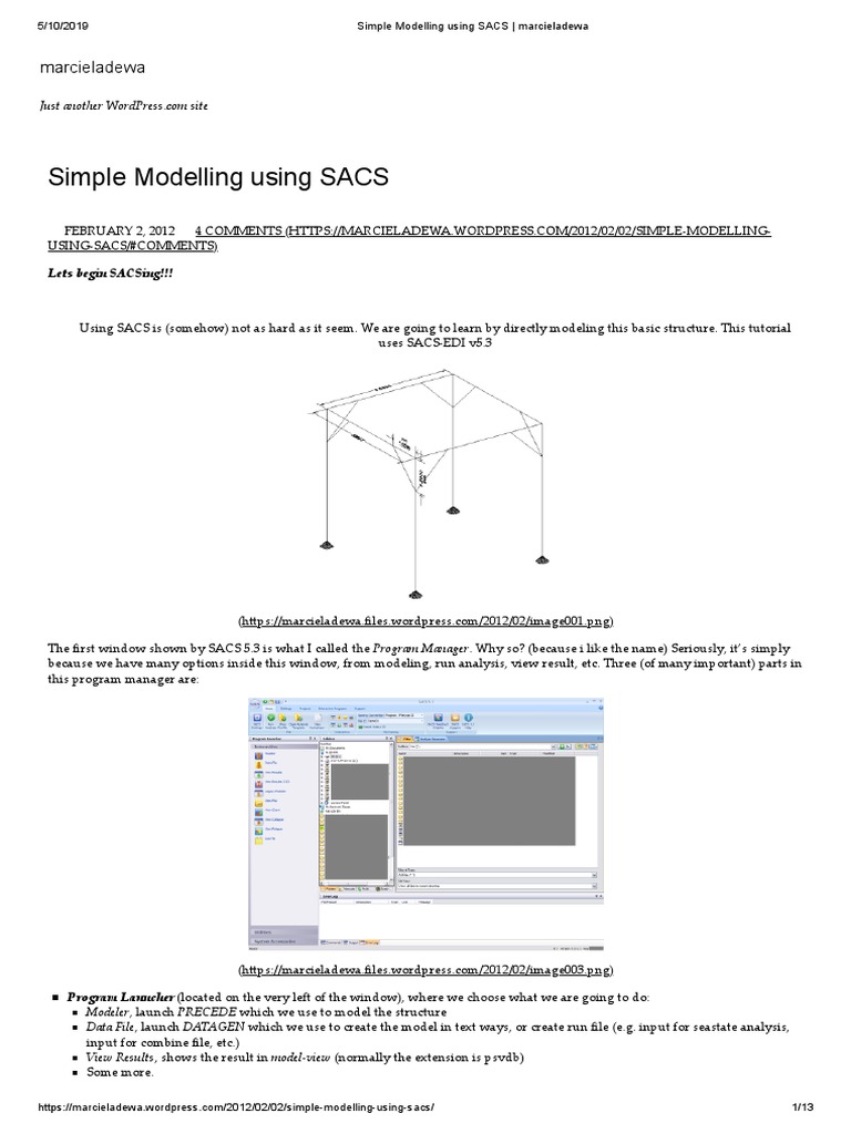 Simple Modelling Using Sacs Pdf Chemical Product Engineering