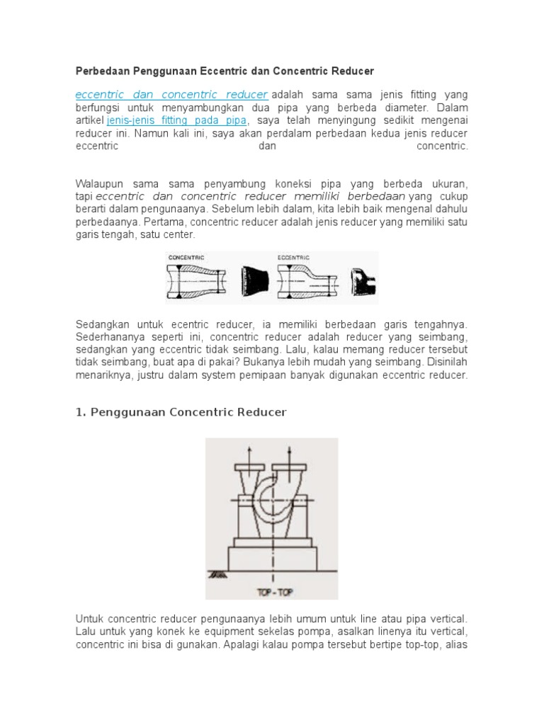 Perbandingan Eccentric dan Concentric Reducer | PDF