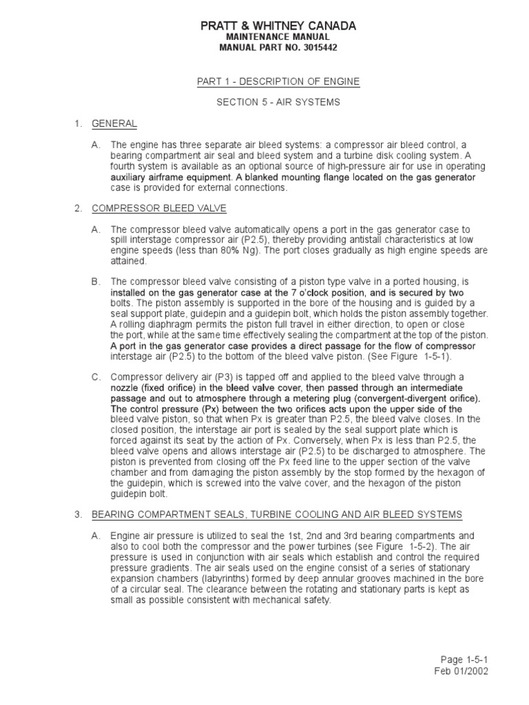Pratt & Whitney Canada: Maintenance Manual MANUAL PART NO. 3015442 ...