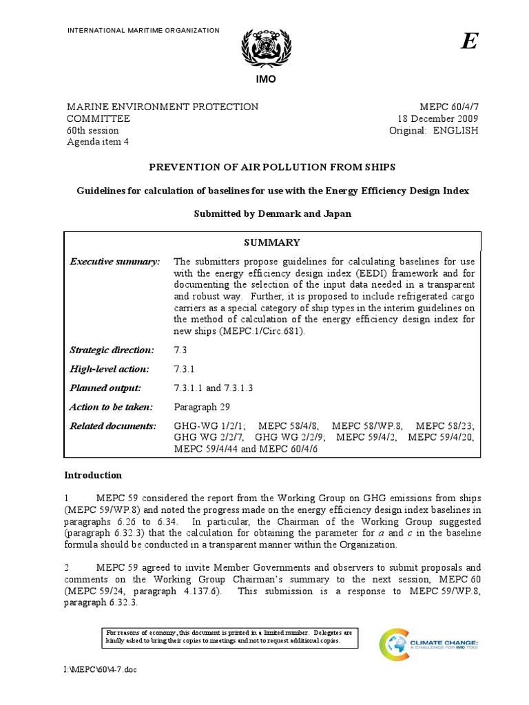 Executive Summary International Maritime Organization PDF Oil