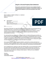 Sample Letter Requesting Personal Property Settlement