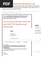 100 Top Electronic Devices and Circuits Questions and Answers PDF Electronic Devices and Circuits Questions