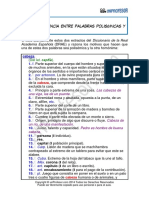 Ejercicio Diferencia Entre Polisemia y Homonimia 262 PDF