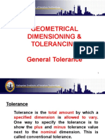 Geometrical Dimensioning & Tolerancing General Tolerance: Malaysian Institute of Aviation Technology