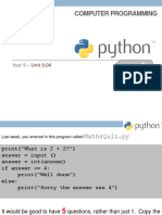 9.05 Python Scheme of Work