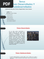 Paises Desarrollados y Subdesarrollados