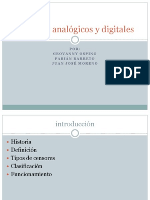Humanista evaporación Firmar Sensores Analógicos y Digitales | PDF | Sensor | Medición