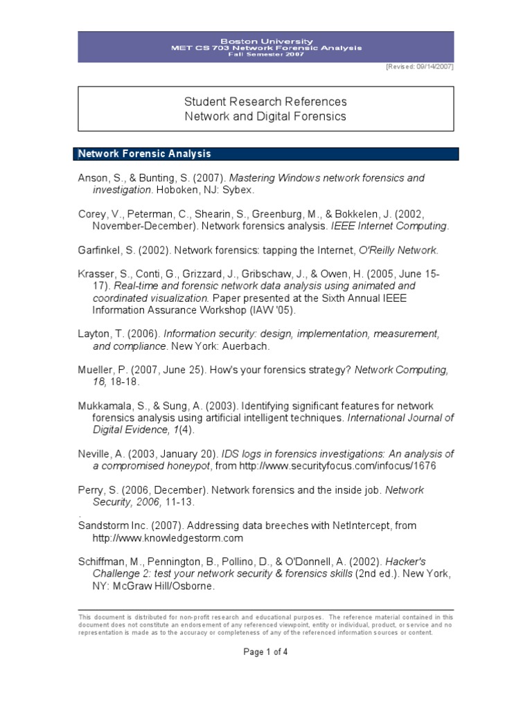 Network and Digital Forensics Resources | PDF | Computer Forensics ...