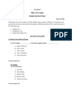 MBA (36 Credits) Sample Question Paper: Szabist