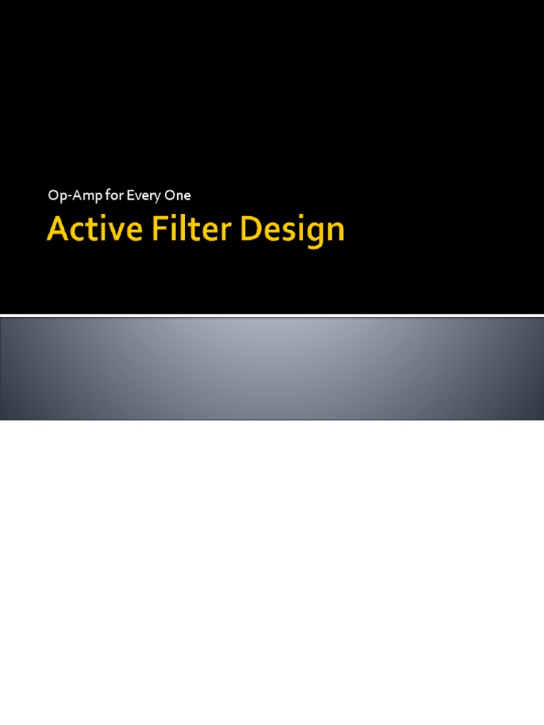 Active Filter Design and Analysis | PDF | Low Pass Filter | Electronic ...
