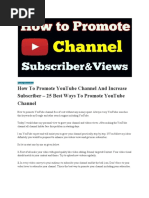 How To Promote Youtube Channel