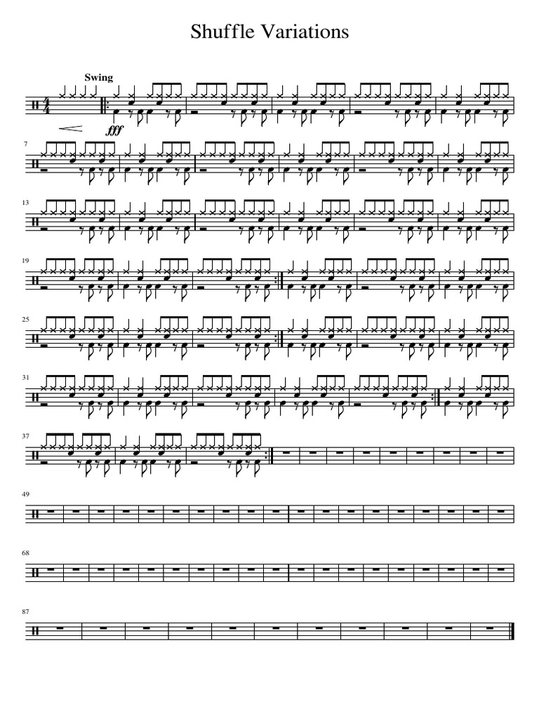Shuffle Variations and Patterns | PDF | North American Styles Of Music ...