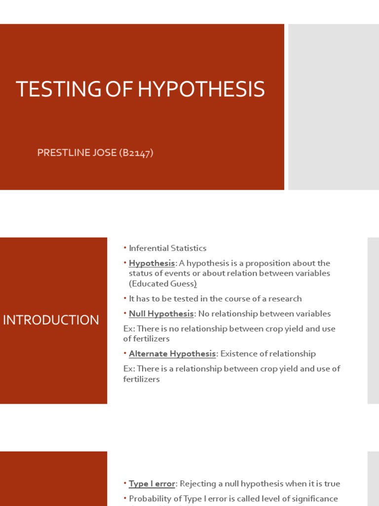 Hypothesis Testing in Statistics | PDF | Statistical Hypothesis Testing ...