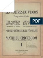 Crickboom Les Maitres Du Violon 1 Score