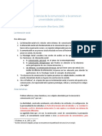 Aporte de Las Ciencias de La Comunicación A La Carrera en Universidades Públicas