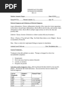 Lab or Diagnostic Test Patient's Value Normal Value