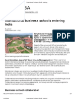 International Business Schools Entering India