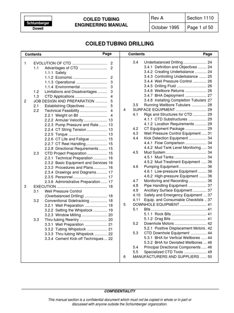 Coiled Tubing Engineering Manual Pdf Pdf Oil Well Casing Borehole