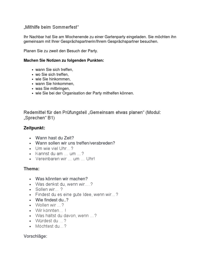 Beispiel pdf etwas gemeinsam planen b1 Gemeinsam Etwas