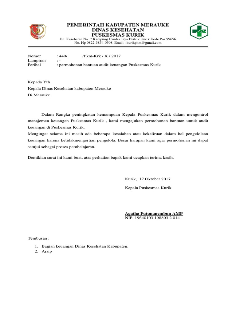 Surat Permohonan Bantuan Audit  PDF
