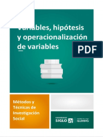 Variables, Hipótesis y Operacionalización de Variables