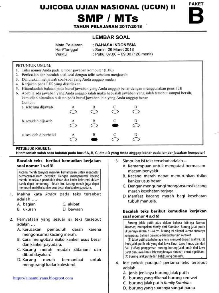 02 Soal Ucun 2 B Indo A Pdf