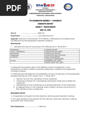 Minutes of the Meeting