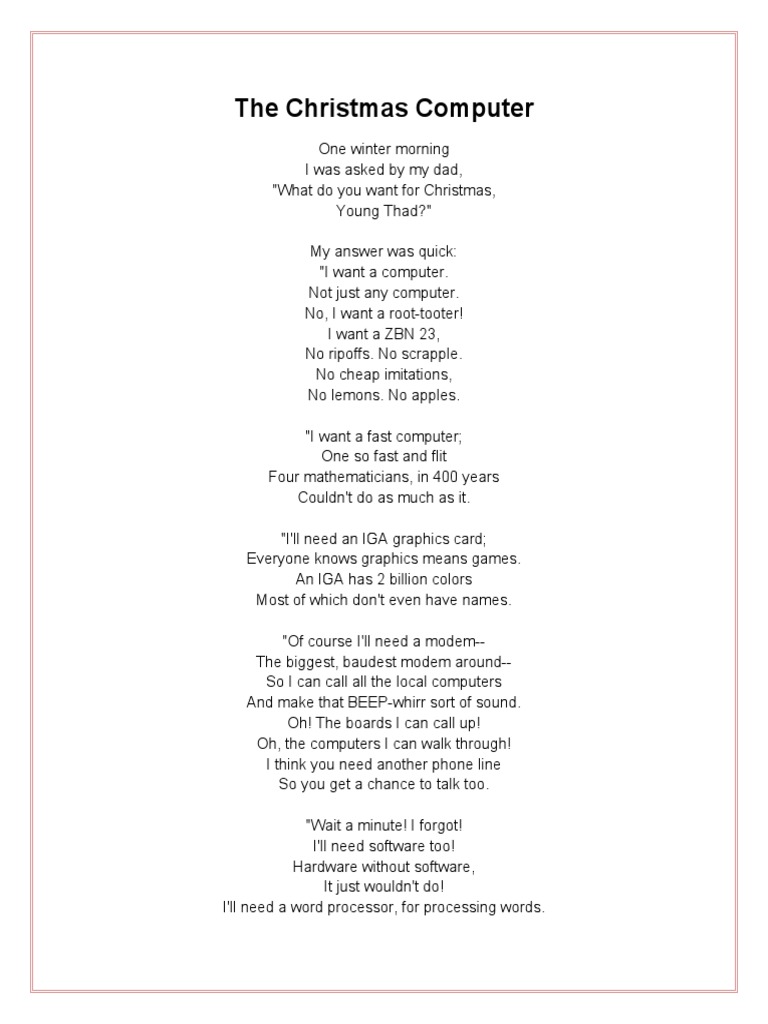 The Christmas Computer | PDF | Laughter | Computing