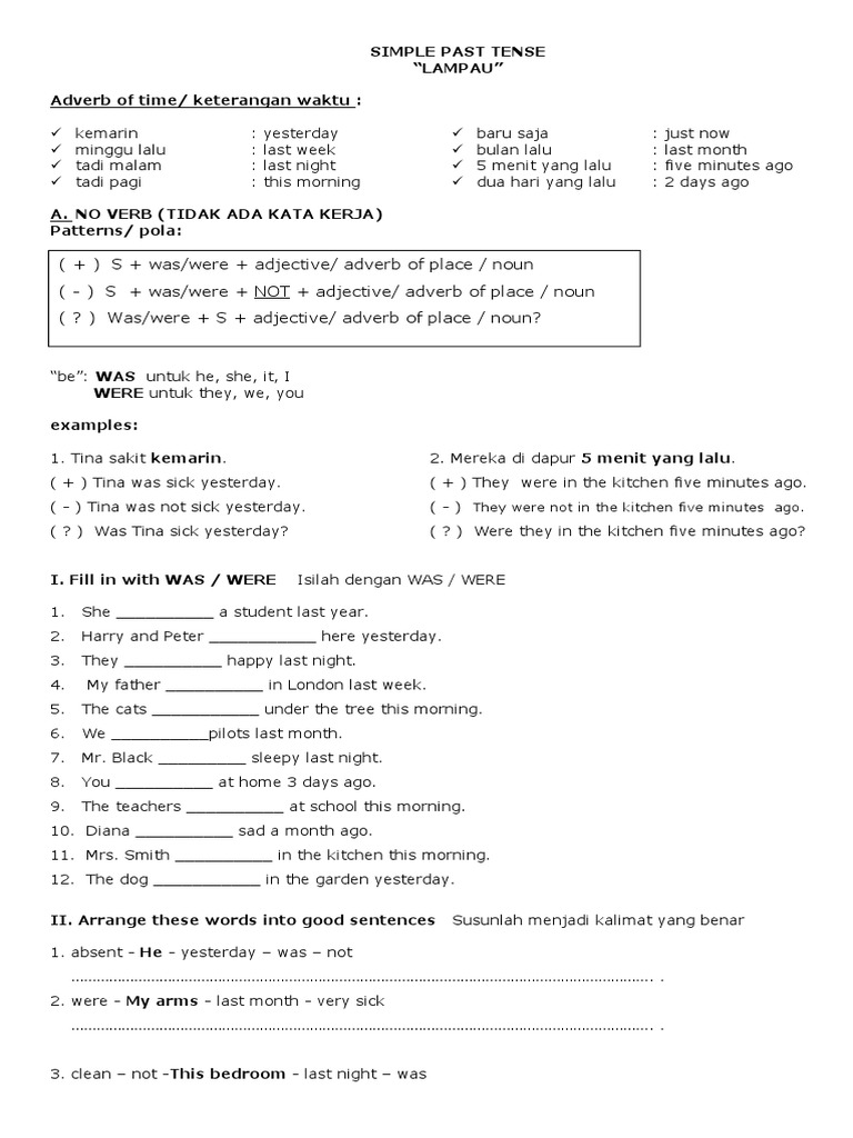 Simple Past Tense Exercises | PDF | Semantic Units | Linguistics
