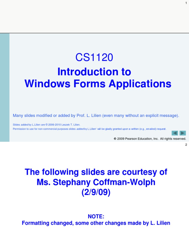 Lect.5a (v8) - Windows Forms (With In-Class Demos&exercises) | PDF ...