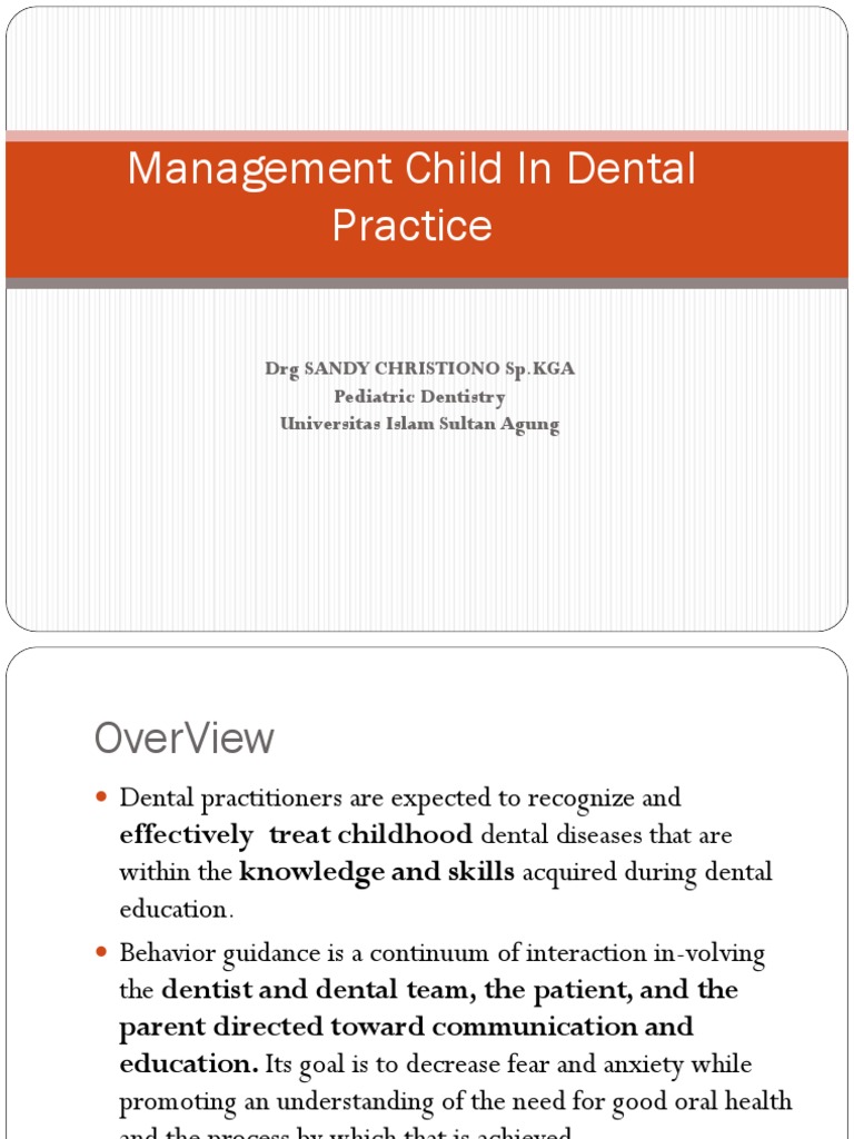 Management Child in Dental Practice PDF Dentistry Psychology