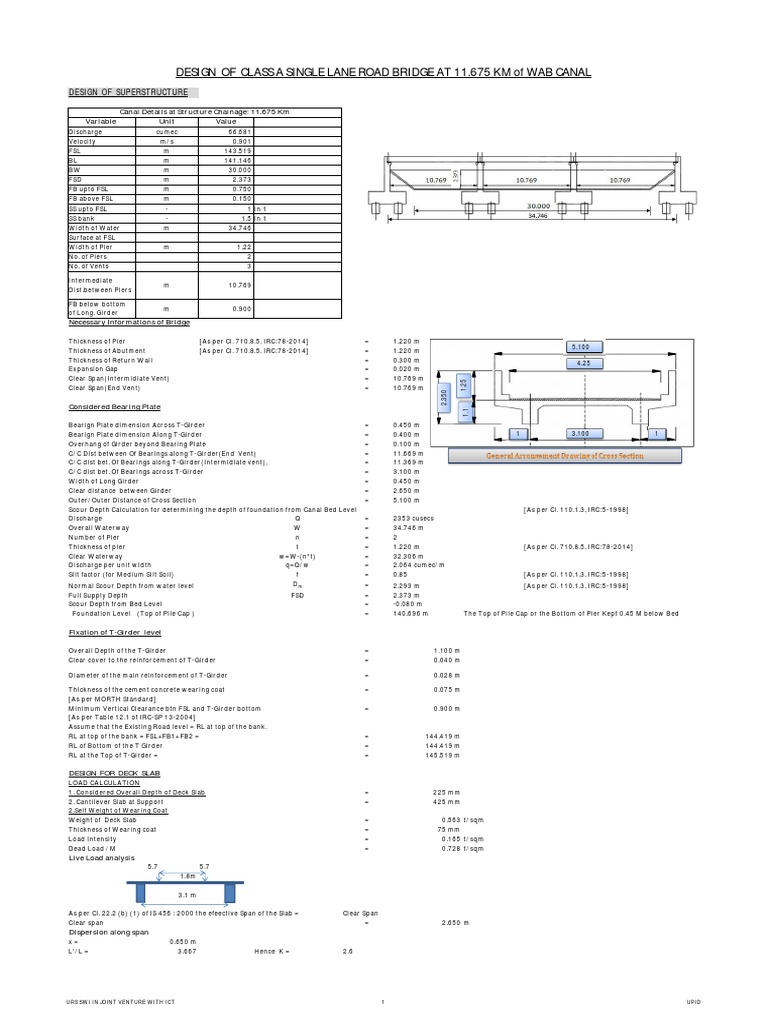 Design of Girder Type Bridge | PDF | Beam (Structure) | Deep Foundation