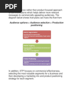 Audience Options Audience Selection Production Positioning