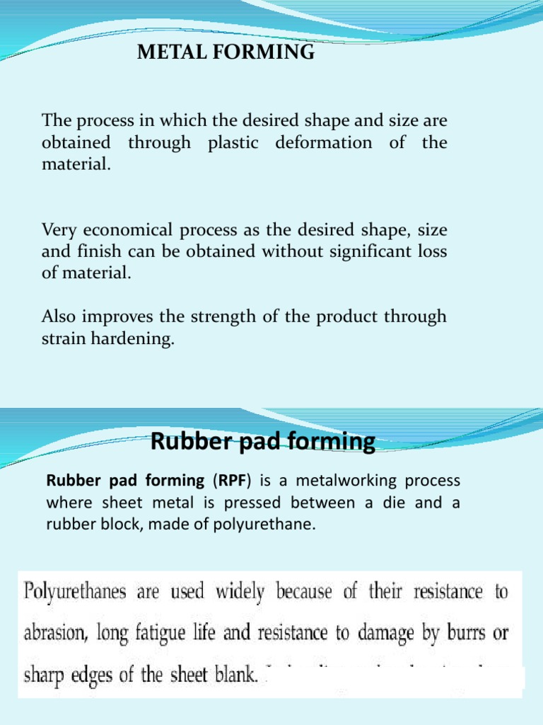 Rubber Pad Forming PDF Sheet Metal Crafts