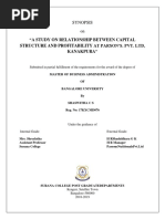 A Study On Relationship Between Capital Structure and Profitability at Parson'S. Pvt. LTD, Kanakpura