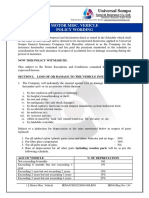 Motor Miscellaneous Carrying Vehicle-Policy Wording