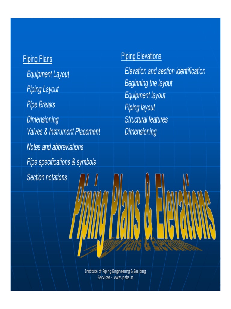 Piping Plans Elevations Pdf Pipe Fluid Conveyance Mechanical Engineering