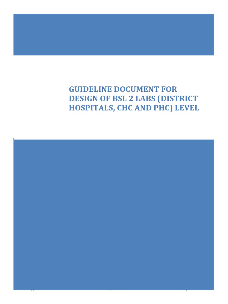 BSL-2 Lab Design Guidelines for Hospitals | PDF | Ventilation ...