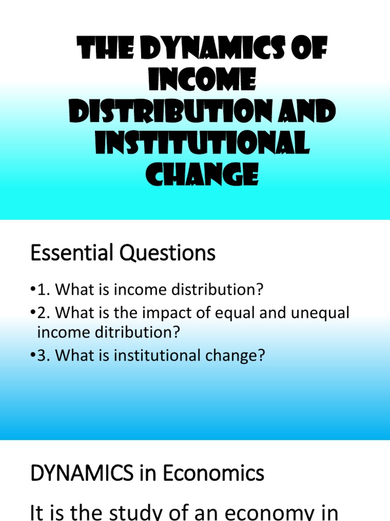 The Dynamics of Income Distribution and Institutional Change | PDF ...