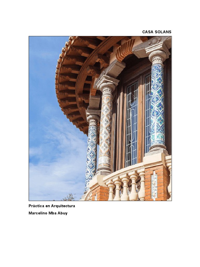 Casa Solans: Arquitectura Modernista en Zaragoza | PDF | Diseño  arquitectonico | Arquitectura