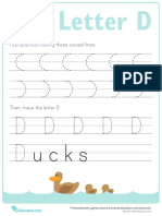Learn the Letter D by Tracing Curved Lines and the Letter