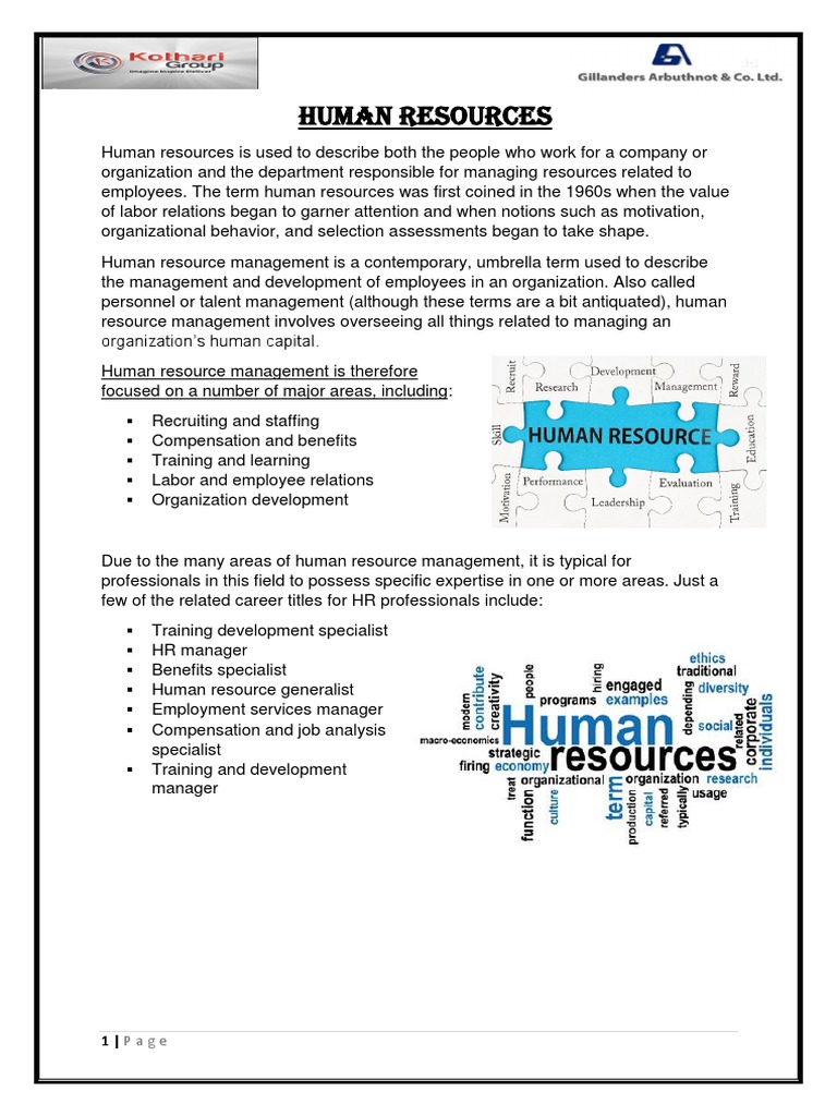 Human Resource DOCUMENT 1 PDF Human Resource Management Employment