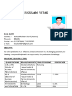 Curriculam Vitae: Faiz Alam