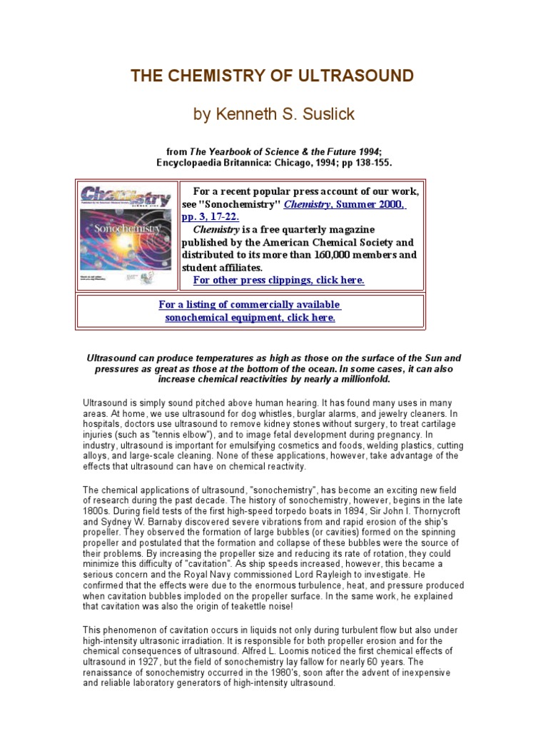 The Chemistry of Ultrasound | PDF
