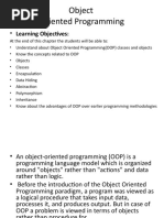 Object Oriented Programming: - Learning Objectives