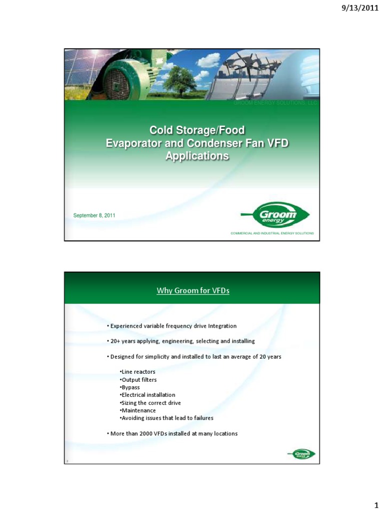 Cold Storage/Food Evaporator and Condenser Fan VFD Applications PDF Refrigeration Nature